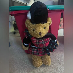 Keel Toys Simply Soft Collection Bears of Scotland Piper Curly Coat Bagpipes 10"